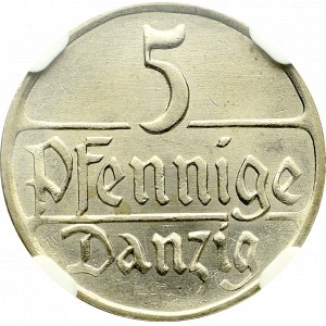 Free City of Danzig, 5 pfennig 1923 - NGC MS64