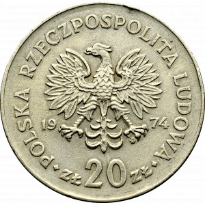 PRL, 20 złotych 1974 Nowotko - mały orzeł