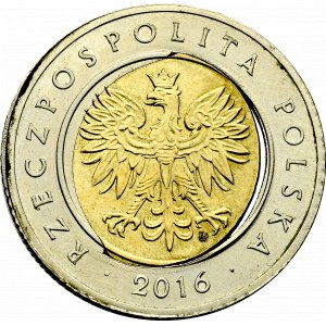III RP, 5 złotych 2016 - destrukt