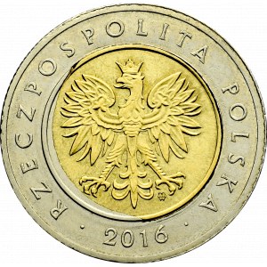 III RP, 5 złotych 2016 - destrukt