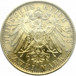 Niemcy, Prusy, 2 marki 1913 - PCGS MS64