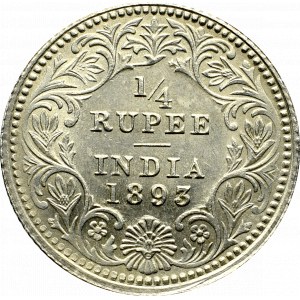 British India, 1/4 rupee 1893