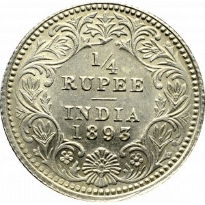 Indie Brytyjskie, 1/4 rupii 1893