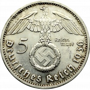 III Reich, 5 mark 1936 Hindenburg E