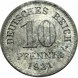 Weimar Republic, 10 pfennig 1921