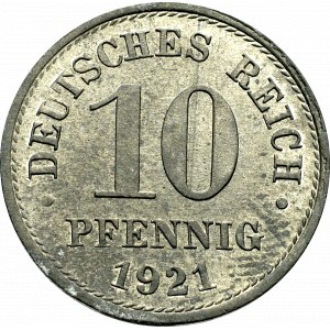 Weimar Republic, 10 pfennig 1921