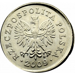III RP, 1 złoty 2009 - destrukt niecentryczne bicie