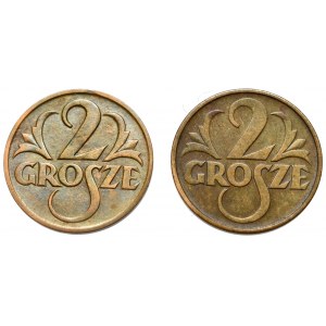 II Rzeczpospolita, zestaw 2 grosze 1935 i 2 grosze 1925