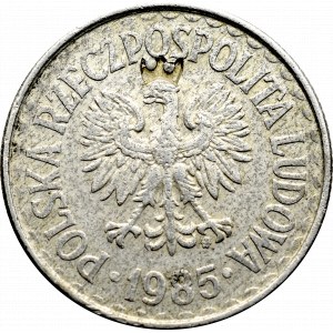 PRL, 1 złoty 1985 - kontrmarka Solidarności