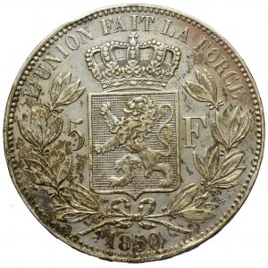 Belgia, 5 franków 1850