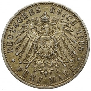 Germany, Preussen, 5 mark 1908
