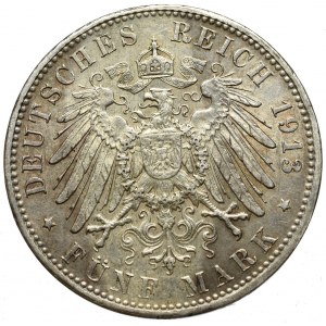 Germany, Bayern, 5 mark 1913