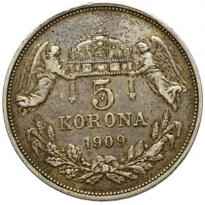 Hungary, Franz Joseph, 5 korona 1909