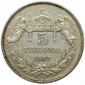 Hungary, 5 corona 1907