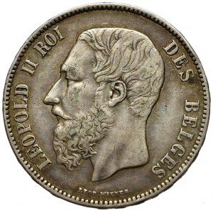 Belgia, 5 franków 1870