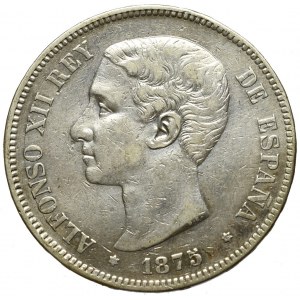 Spain, 5 pesetas 1873