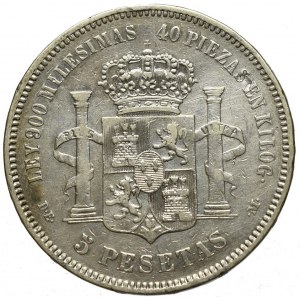 Spain, 5 pesetas 1873