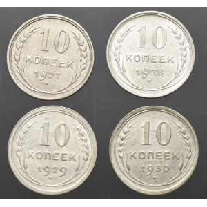 CCCP, 10 kopecks 1927-1940 (4pcs)