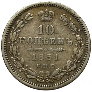 Russia, Nicholaus I, 10 kopecks 1851