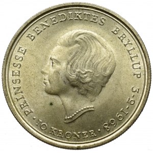 Denmark, 10 kroner 1968