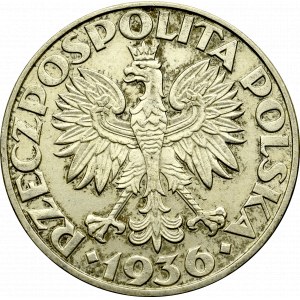 II Rzeczpospolita, 5 złotych 1936 Żaglowiec