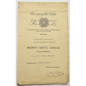 II RP, Nadanie Srebrnego Krzyża Zasługi, Chorzów 1938