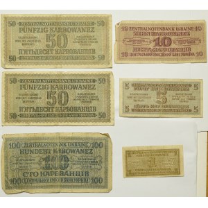 Ukraina, Zestaw banknotów 1-100 karbowańców