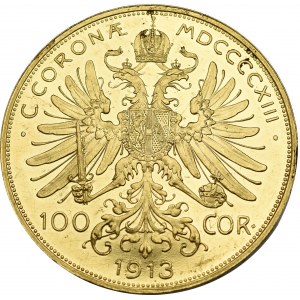 Austro-Węgry, 100 Koron 1913, Stare bicie - RZADKOŚĆ
