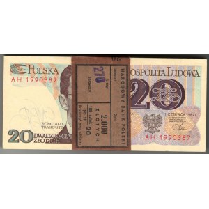 PRL, Paczka bankowa 20 złotych 1982 Traugutt - seria AH