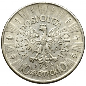 II Rzeczpospolita, 10 złotych 1936 Piłsudski - zestaw 2 egzemplarze