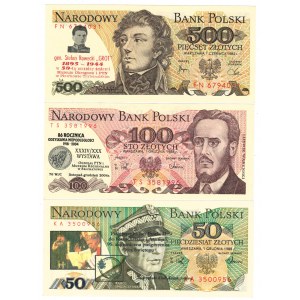 PRL, Zestaw banknotów z nadrukami