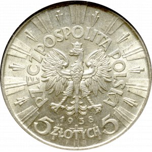 II Republic, 5 zlotych 1938, Pilsudski