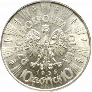 II Rzeczpospolita, 10 złotych 1935, Piłsudski - PCGS MS62