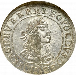 Węgry, Leopold I, 6 krajcarów 1670 KB - NGC MS64