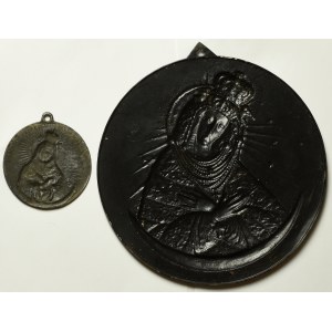 II RP, Zestaw 2 medalionów z Matką Boską Ostrobramską