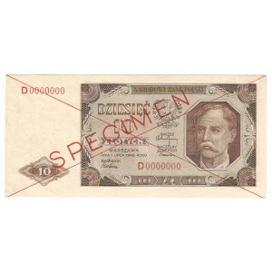 PRL, 10 złotych 1948 Specimen D 0000000