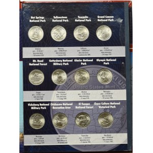 USA, Komplet ćwierćdolarówek The beautiful Progra 2010-2021 (56 egz)