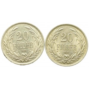 Hungary, set 20 filler 1914 (2 pcs)