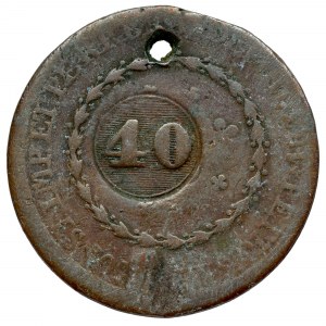 Brasilia, Pedro I, 40 reis - countermarked on 80 reis