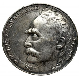 II RP, Medal na rocznicę śmierci Józefa Piłsudskiego, 1936 - odlew w białym metalu