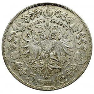 Austria-Hungary, Franz Joseph, 5 corona 1900, Kremnitz