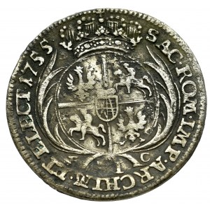 Germany, Saxony, Friedrich August II, 6 groschen 1755, Leipzig