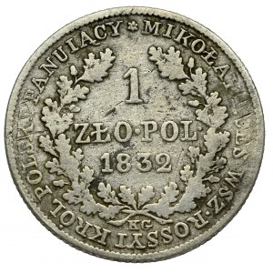 Królestwo Polskie, Mikołaj I, 1 złoty 1832 KG