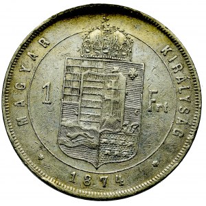 Węgry, Franciszek Józef, 1 forint 1874, Kremnica