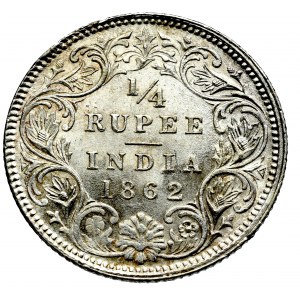 Indie Brytyjskie, 1/4 rupii 1862