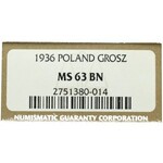 II Republic of Poland, 1 groschen 1936 - NGC MS65 BN