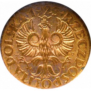 II Rzeczpospolita, 1 grosz 1923 - NGC MS64RD