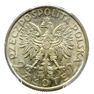 II Rzeczpospolita, 2 złote 1932 Głowa kobiety - PCGS MS62