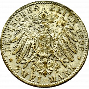 Niemcy, Hamburg, 2 marki 1896 J
