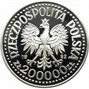 III RP, 200.000 złotych 1992 Władysław III Warneńczyk /popiersie/